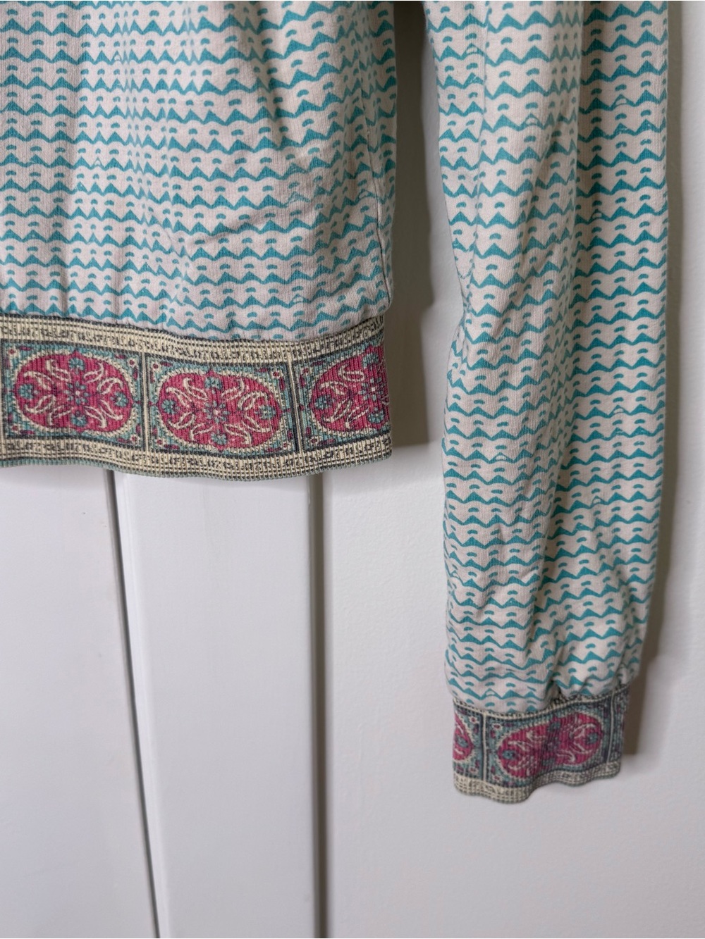 Y2K Billabong Cream & Teal reversible Patterned Zip Hoodie - Picture 10 of 10